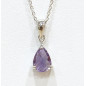 Pendentif Améthyste Facettée et Chaîne 44 + 2 cm Argent 925