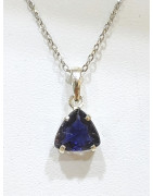 Pendentif Tanzanite Facettée et Chaîne 44 + 2 cm Argent 925