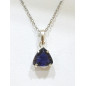 Pendentif Tanzanite Facettée et Chaîne 44 + 2 cm Argent 925