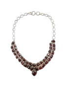Collier Grenat Facetté et Serti Argent 925
