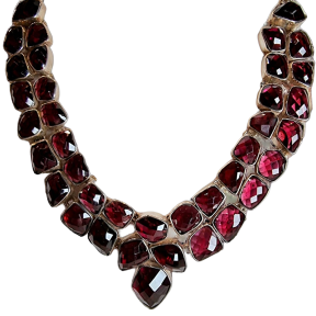 Collier Grenat facetté et serti Argent 925