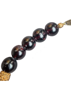 Collier Grenat & Cristal de roche Perles rondes 10mm