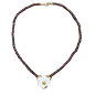 Collier Grenat & Nacre Perles rondes 4mm