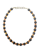 Collier Grenat et Ambre Pierres Rondes 10mm
