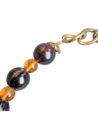Collier Grenat et Ambre Pierres Rondes 10mm
