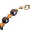 Collier Grenat et Ambre Pierres Rondes 10mm