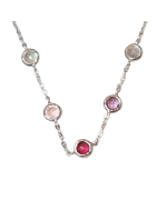 Collier Grenat Améthyste Quartz rose & Labradorite