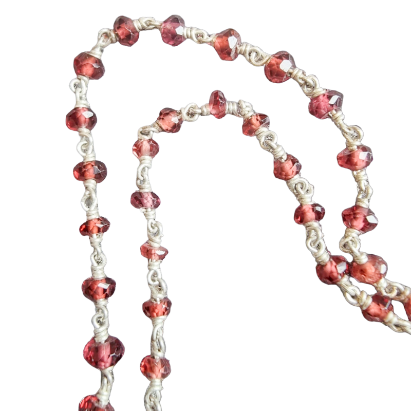 Collier Grenat facetté Argent 925