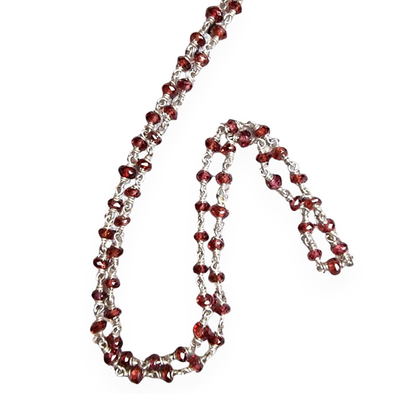 Collier Grenat facetté Argent 925