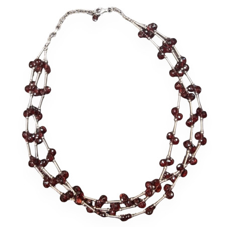 Collier Grenat facetté Argent 925