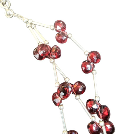 Collier Grenat facetté Argent 925