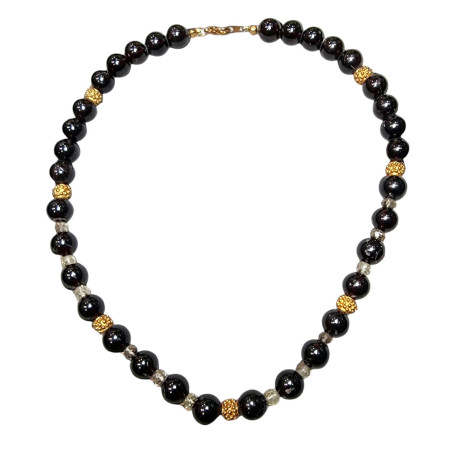 Collier Grenat Pierres rondes & Cristal de roche