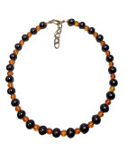 Collier Grenat et Ambre Pierres Rondes