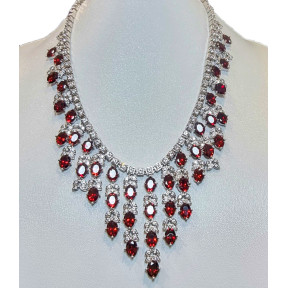 Collier Grenat serti & Zirconium