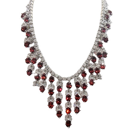 Collier Grenat serti & Zirconium