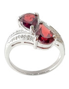 Bague Grenat Or gris et Diamants Taille 54 et sur mesure (s)