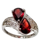 Bague Grenat Or gris et Diamants Taille 54 et sur mesure (s)