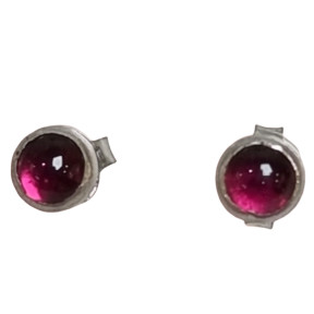 Boucles Grenat "Clou" Argent 925 (s)