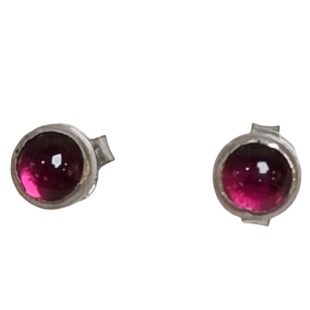 Boucles Grenat "Clou" Argent 925 (s)