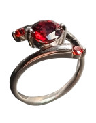 Bague Grenat Argent 925 Taille 54