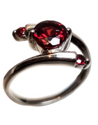 Bague Grenat Argent 925 Taille 58