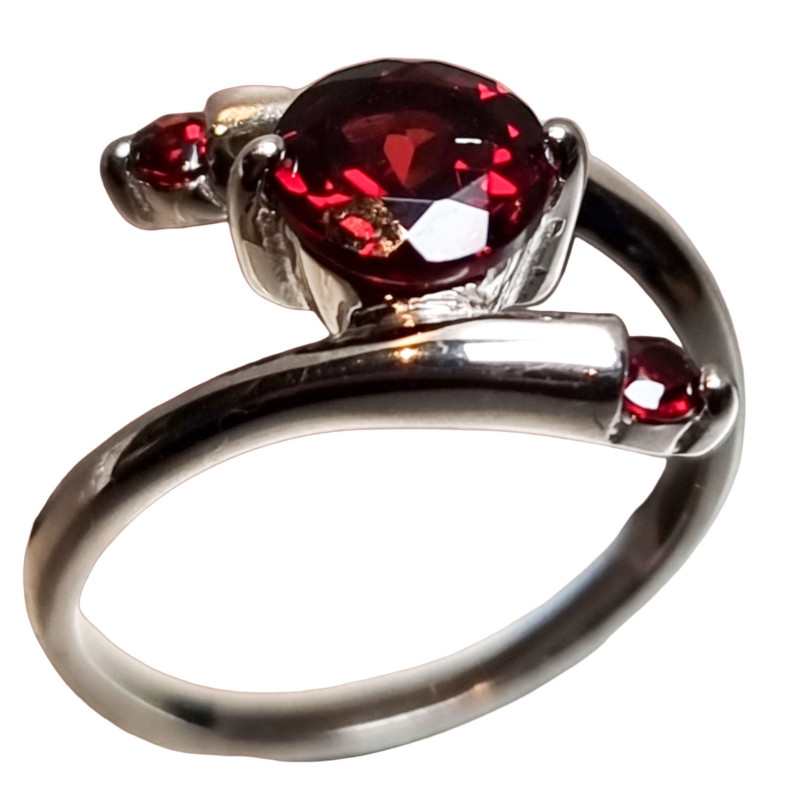 Bague Grenat Argent 925 Taille 58