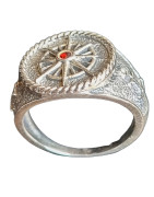 Bague Grenat Style chevalière Argent 925 Taille 55
