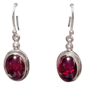 Boucles Grenat Argent 925