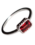 Bague Grenat Argent 925 Taille 52