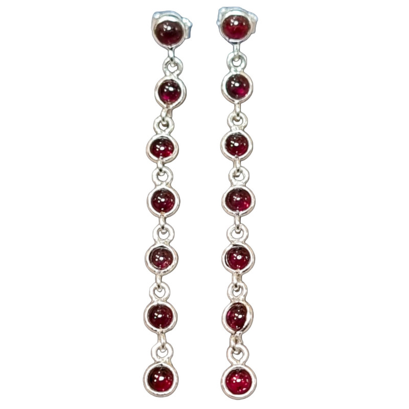 Boucles Grenat Argent 925