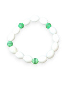 Bracelet Agate du Tibet et Perles de Verre de Murano