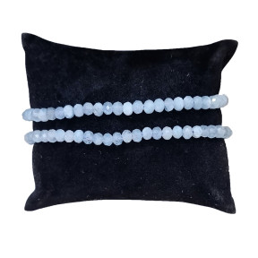 Bracelet Aigue marine Facetté en 4 mm (s)