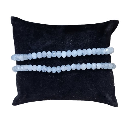 Bracelet Aigue marine Facetté en 4 mm (s)