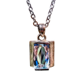 Pendentif Aigue marine Argent 925 avec Chaîne (s)