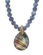 Pendentif Labradorite et Collier fermoir Doré (s)
