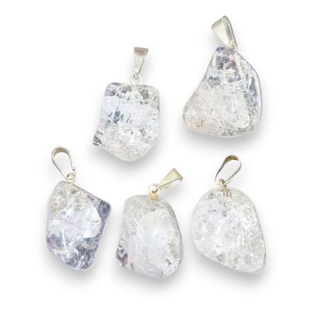 Pendentif Cristal de Roche Craquelé (s)