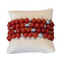 Bracelet Cornaline avec Insert Pierres rondes 8mm