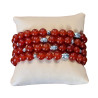 Bracelet Cornaline avec Insert Pierres rondes 8mm