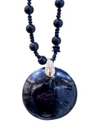 Pendentif Tourmaline noire sur Collier Obsidienne Œil céleste