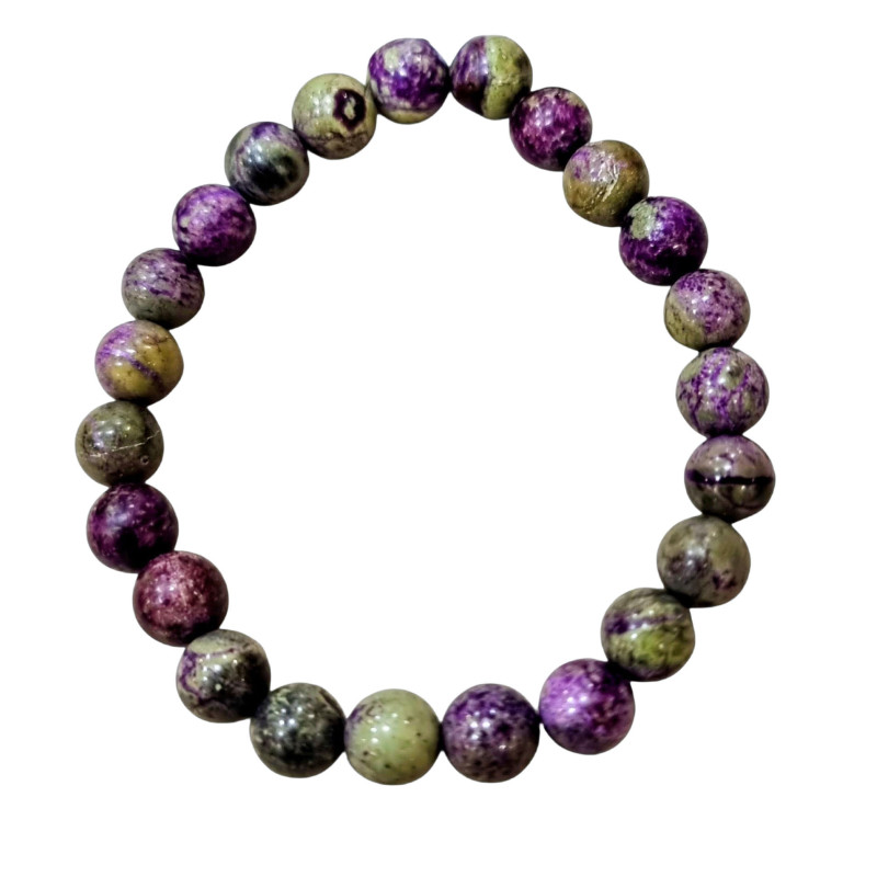 Bracelet Stichtite Pierres rondes 8mm (s)