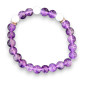 Bracelet Améthyste et Calcédoine Pierres rondes 8mm (s)