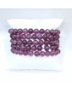 Bracelet Lépidolite Clair Pierres Rondes 8mm