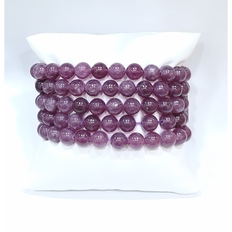 Bracelet Lépidolite Clair Pierres Rondes 8mm