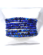 Bracelet Lapis-Lazuli Pierres Carrées 4mm