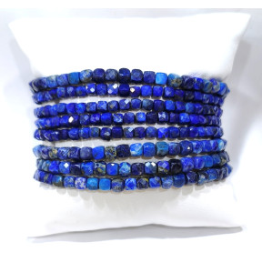 Bracelet Lapis-Lazuli Pierres Carrées 4mm