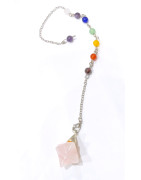 Pendule Quartz Rose Etoile Merkaba 7 Chakras