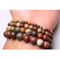 Bracelet Jaspe Picasso / Polychrome pierres rondes