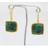 Boucles Emeraude Carrées Laiton Plaqué Or