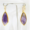 Boucles Améthyste Facettée Laiton Plaqué Or