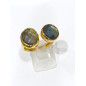 Bague Labradorite Facettée Laiton Plaqué or Taille Réglable